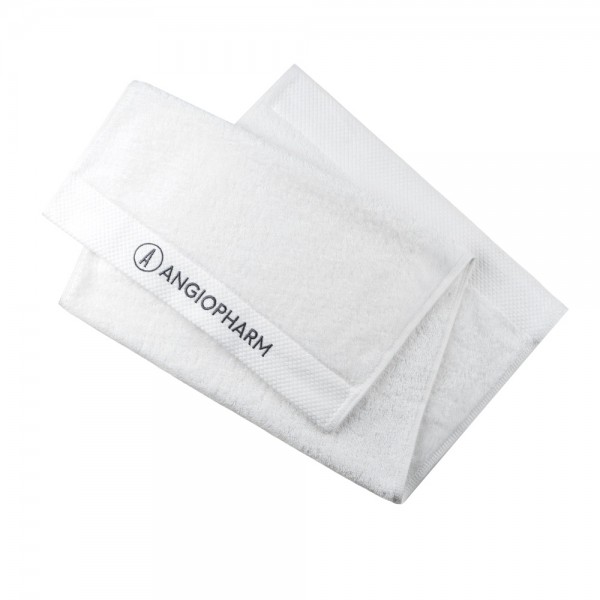 ПОЛОТЕНЦЕ БРЕНДИРОВАННОЕ  ANGIOPHARM, БЕЛОЕ, 70х14...